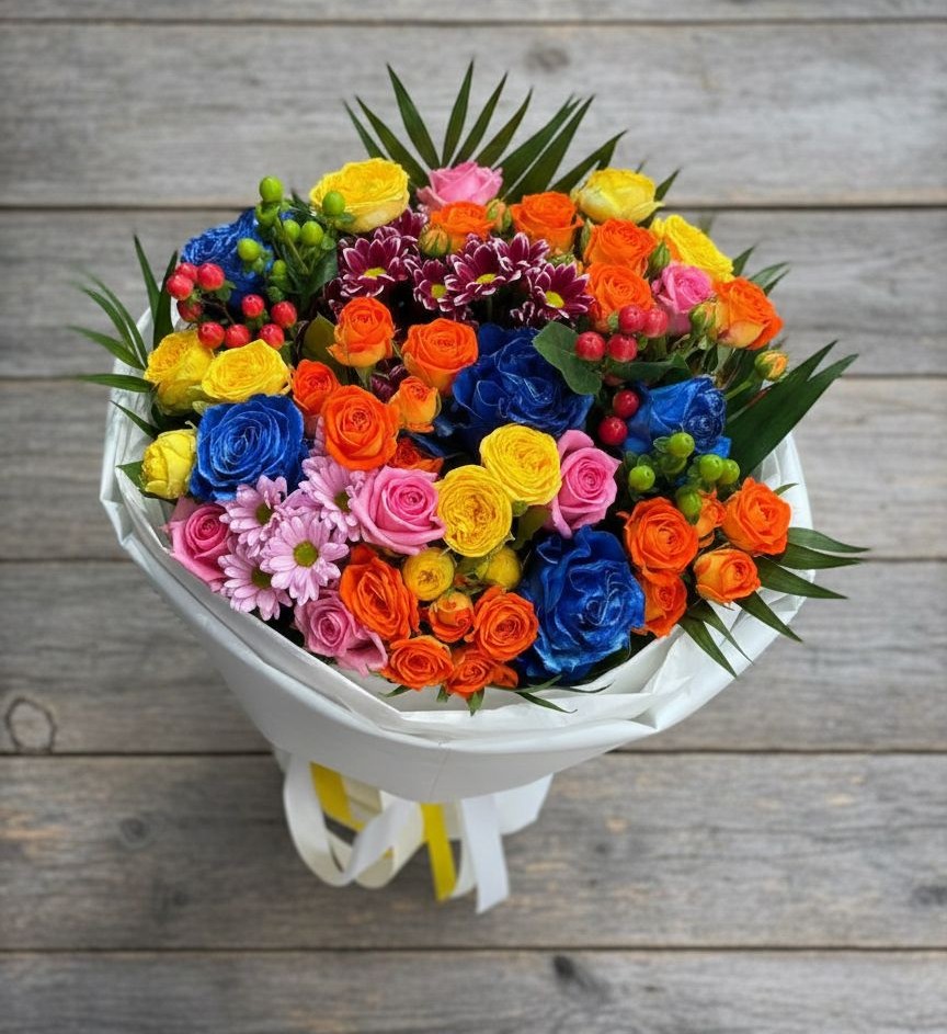 Букет цветов из: Розы и Хризантемы в Воровсколесской