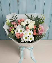 Букет цветов из:  Розы, Лизиантусы и Хризантемы в Воровсколесской