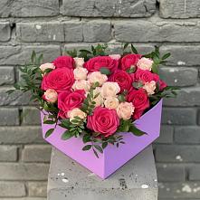 Цветочная композиция из Розы в коробке #REPLACE_PRED# Воровсколесской