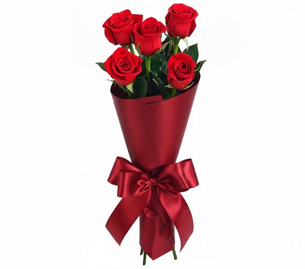 Букет 5 Красных роз Эдлесс Лав в Воровсколесской