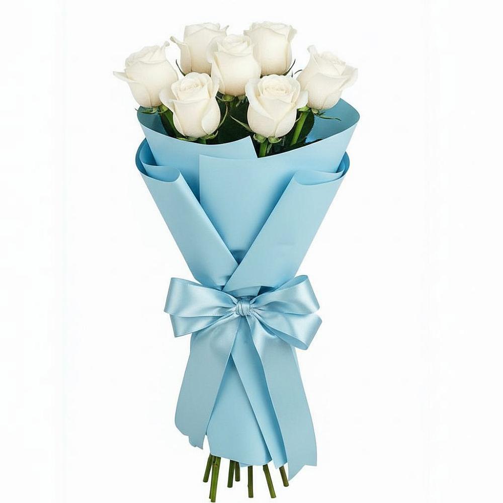 Букет 7 белых роз Проуд в Воровсколесской