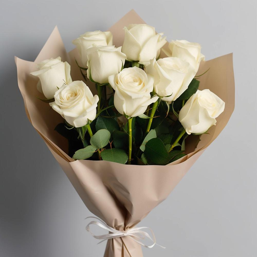 Букет 9 Белых роз Эдлесс Лав в Воровсколесской