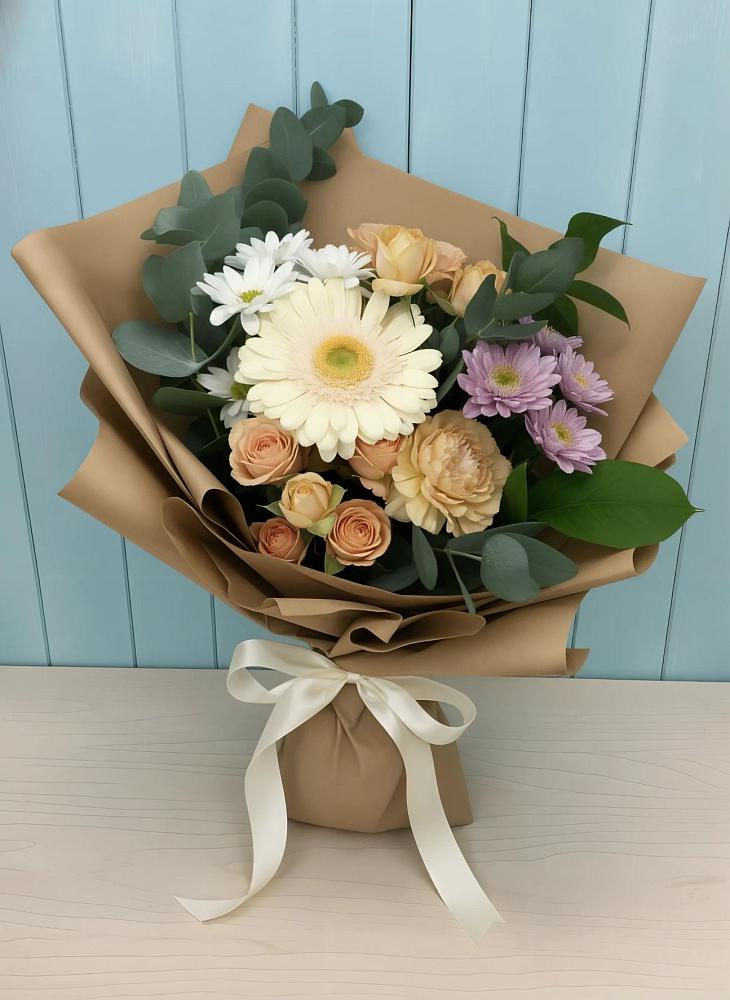 Букет цветов из: Герберы и Хризантемы в Воровсколесской