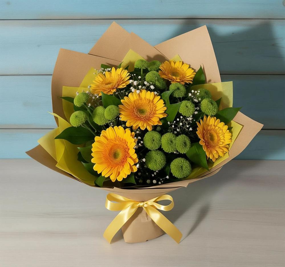 Букет цветов из: Герберы и Хризантемы в Воровсколесской