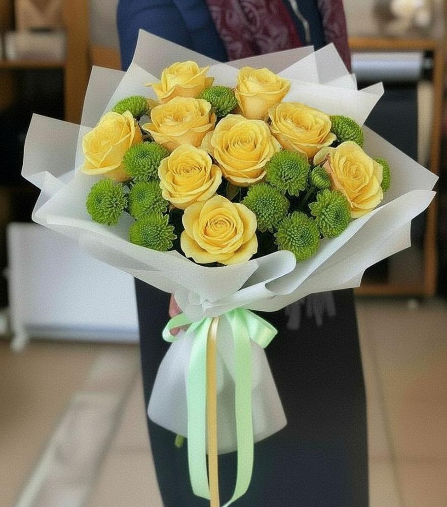 Букет цветов из: Хризантемы и Розы в Воровсколесской