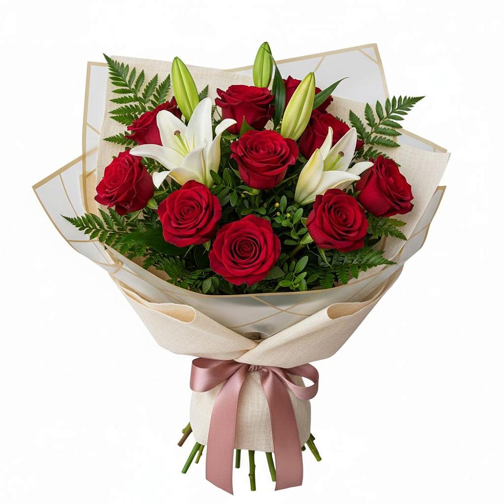 Букет цветов из: Лилии и Розы в Воровсколесской