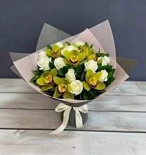 Букет цветов из:  Орхидеи и Розы #REPLACE_PRED# Воровсколесской