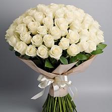 Букет 101 беля роза Белоснежка в Воровсколесской