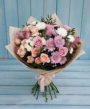 Букет цветов из:  Хризантемы, Розы и Альстромерии в Воровсколесской