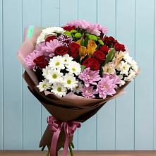 Букет цветов из:  Розы, Хризантемы и Альстромерии в Воровсколесской