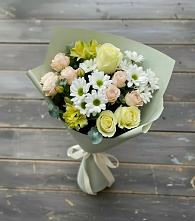 Букет цветов из:  Альстромерии, Розы и Хризантемы в Воровсколесской